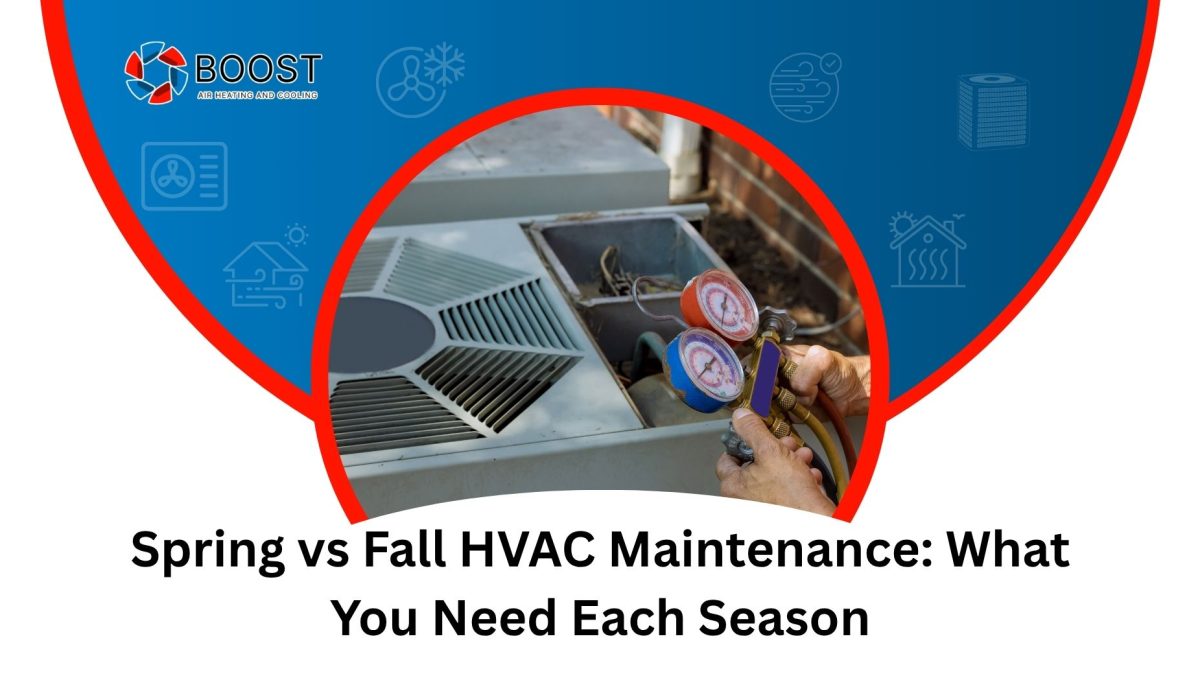 Boost Air Heating and Cooling technician maintaining an HVAC unit